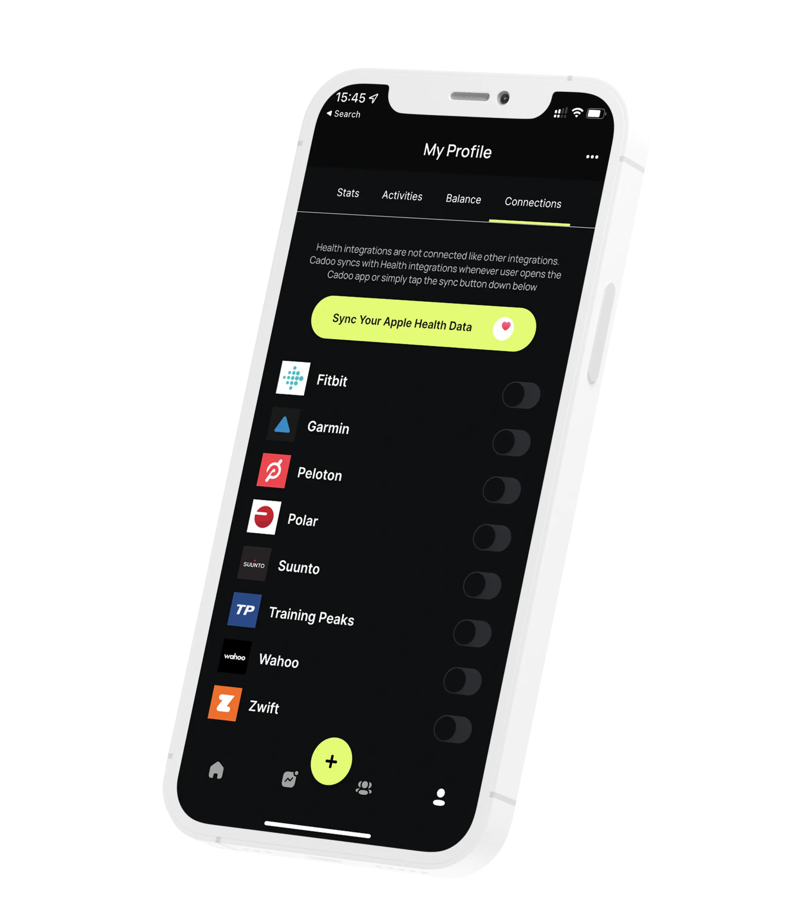 Compete on Cadoo, based on your wearable